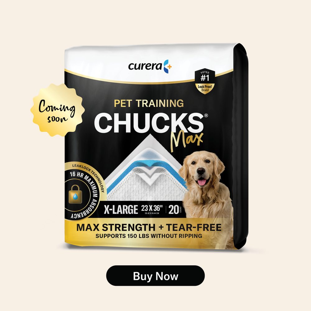 Chucks MAX pet training pads from Curera, coming soon