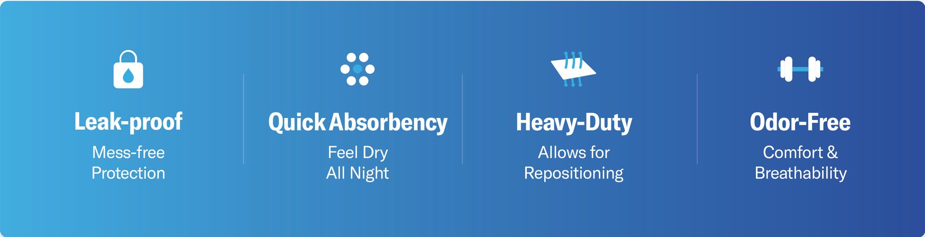 Leak-proof, quick absorbency, heavy-duty and odor-free